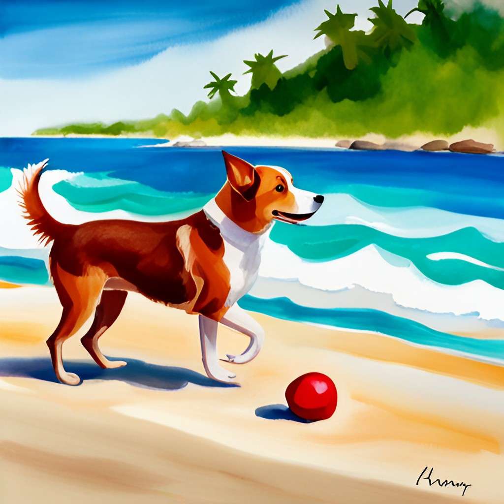 A little dog playing