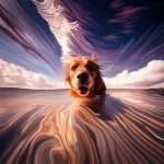 A beautiful retriever in the sunset