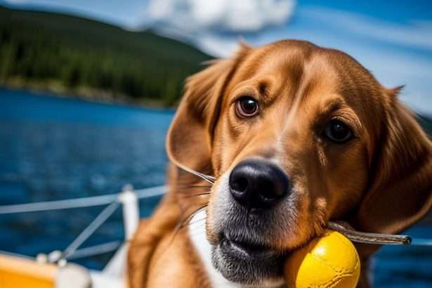 A dog enjoying a toy