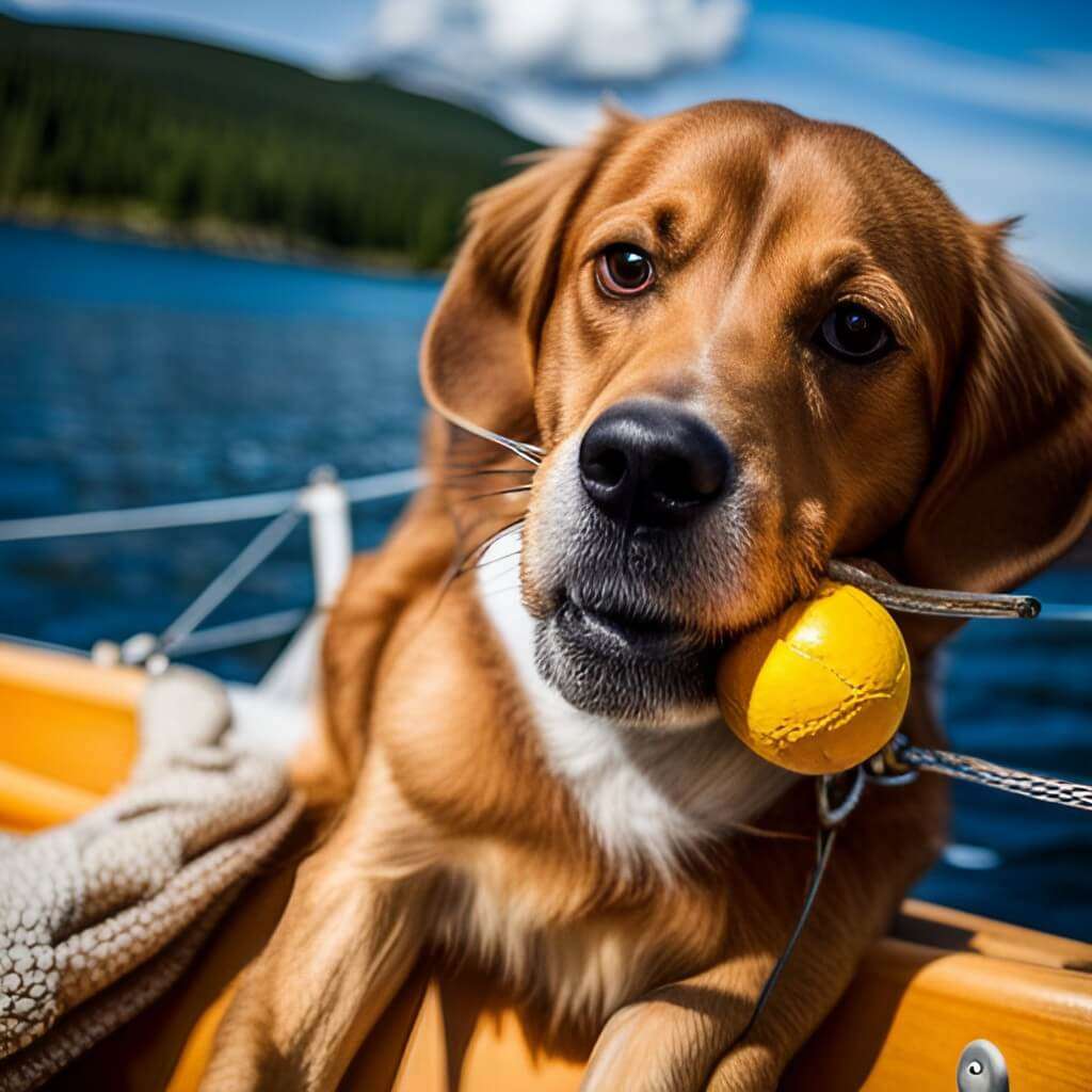 A dog enjoying a toy