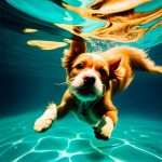 Is cute little puppy underwater